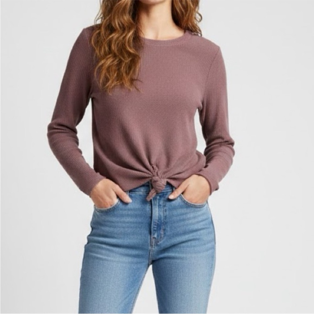 Madewell Long Sleeve Mauve Knot Top S